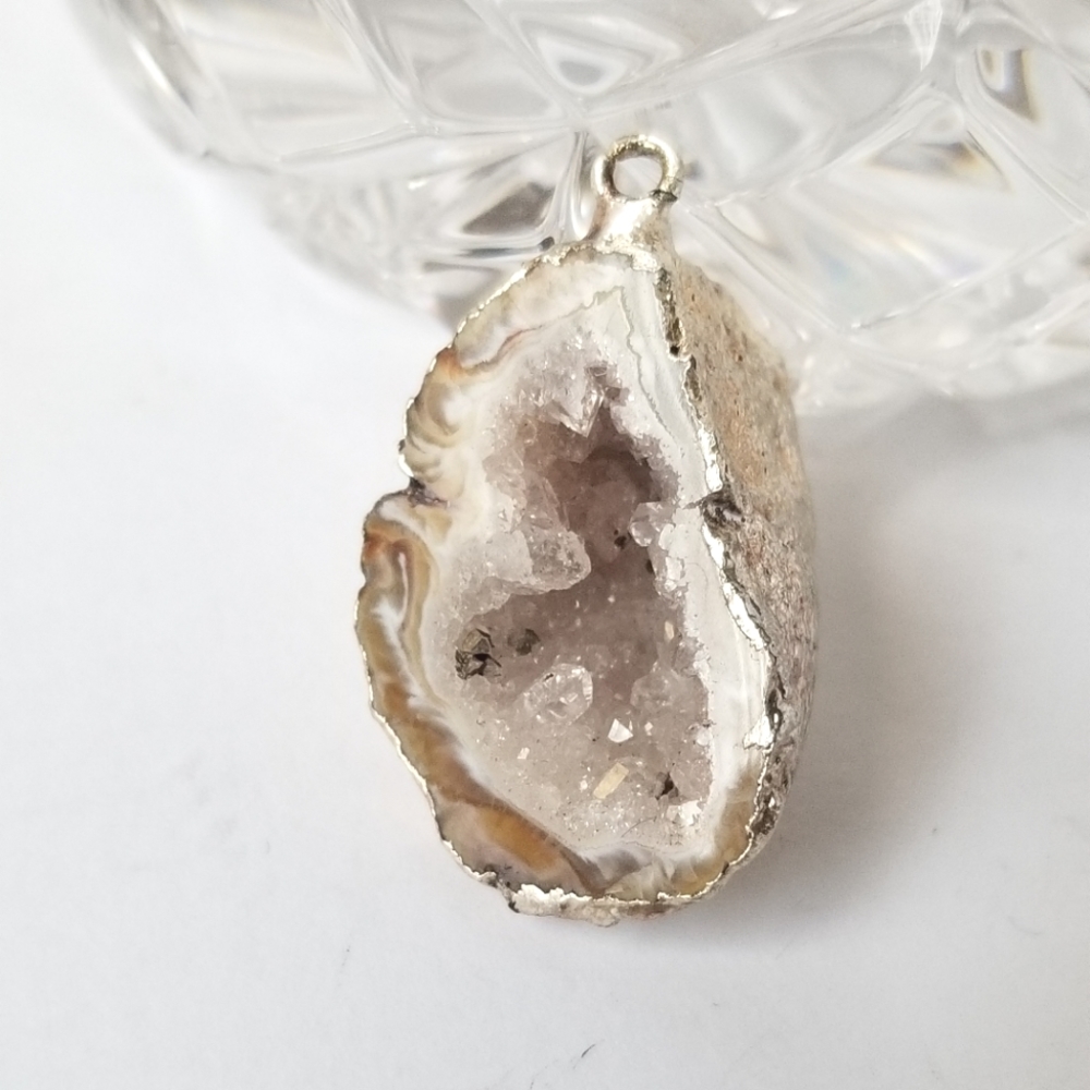 Crystal geode pendant